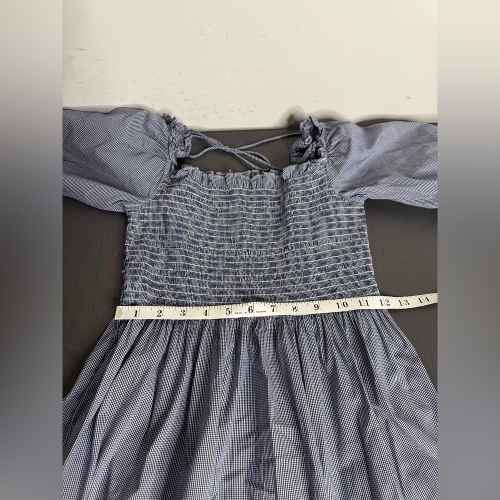 Hill House Blue Smocked Square-Neck Midi Dress - Picture 5 of 6